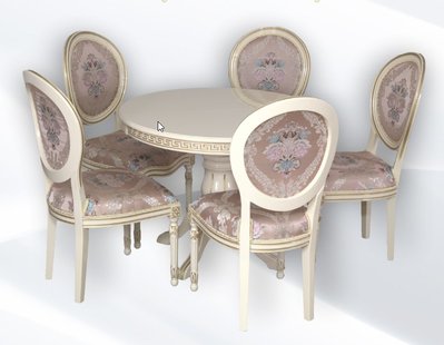 ➤Цена 60 270 грн UAH Купить Комплект стол раскладной D120(+40) Анолесраб + стулья Лопаен 5 шт ➤Молочний ➤Комплект стол и стулья➤Ренарф➤0048FRA1 фото