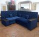 Кутовий диван зі спальним місцем тканина синя широкі підлокітники з накладками 999PLN фото 5