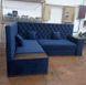 Кутовий диван зі спальним місцем тканина синя широкі підлокітники з накладками 999PLN фото 6