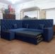 Кутовий диван зі спальним місцем тканина синя широкі підлокітники з накладками 999PLN фото 3