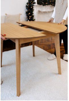 ➤Цена 9 830 грн UAH Купить Стол кухонный D100(+40) Рам деревянный круглый раскладной var 1 ➤white-natural ➤Столы круглые➤Kulvpa➤0029PAV фото