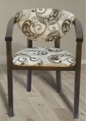 ➤Ціна 3 120 грн UAH Купити Дизайнерський стілець із підлокітниками дерев'яний Герхард лак горіх темний➤Темний горіх ➤Стілець із підлокітниками➤Еко➤85.5ST фото