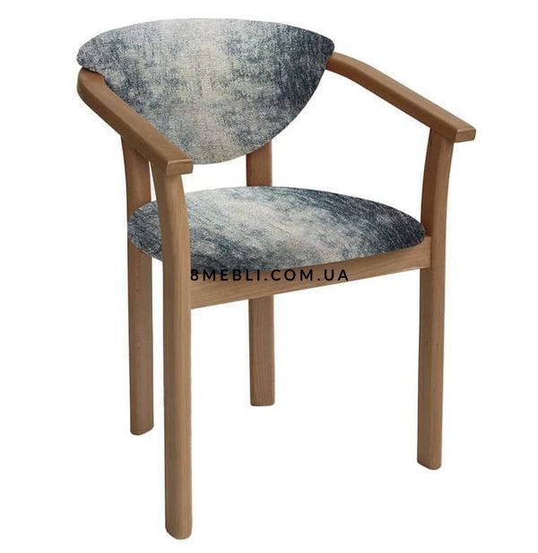 ➤Ціна 3 450 грн UAH Купити М'яке крісло з дерев'яними підлокітниками 56x57x76 з масиву дерева лак темний горіх➤Темний горіх ➤Стілець із підлокітниками➤Nalp➤875PLN фото
