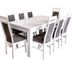 Розкладний стіл масив дерева 180х90(+40) зі стільцями 8 шт білий 351ММЕ фото 3