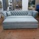 Прямий диван з оригінальними підлокітниками розкладний блакитна тканина 1008PLN фото 3