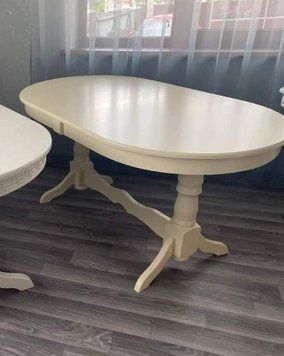 ➤Ціна 8 925 грн UAH Купити Кухонний стіл 120х80(+40) з натурального дерева Нерб➤Слонова кістка ➤Стіл обідній➤Nerb➤127.3СТ фото