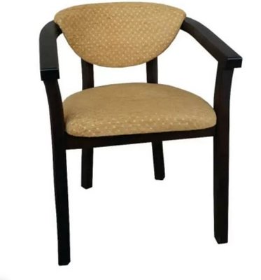 ➤Ціна 2 730 грн UAH Купити Дизайнерський стілець із підлокітниками дерев'яний Герхард венге, сидіння світло-коричневий➤Венге ➤Стілець із підлокітниками➤Еко➤85.5ST фото