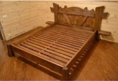 ➤Ціна 9 750 грн UAH Купити Ліжко дерев'яне під старовину 160х200 Мілан без матраца➤Горіх ➤Ліжко під старовину➤Еко➤296ST фото