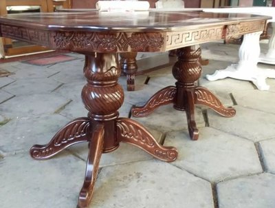 ➤Ціна 22 738 грн UAH Купити Обідній стіл у стилі бароко розсувний для вітальні Корнілій лак Горіх 200х90 (+40)➤Горіх ➤Стіл обідній➤Еко➤095СТ фото