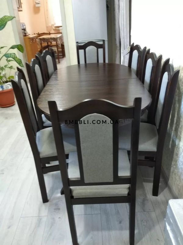 ➤Ціна 13 920 грн UAH Купити Комплект стіл овальний 120х80(+40) Нерб + стільці 6 шт горіх➤Горіх ➤Обідній стіл та стільці➤Nerb➤00015BRN фото