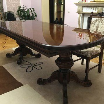 ➤Цена 59 130 грн UAH Купить Классический стол раскладной деревянный 180x100 (+40x2) лак темный орех ➤ ➤Столы классические➤Nalp➤210PLN фото