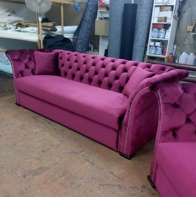 ➤Цена  UAH Купить Мягкий диван с механизмом трансформации прямой ткань бордо ➤Голубой ➤Диваны прямые➤Nalp➤1010PLN фото