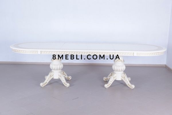 ➤Ціна 41 205 грн UAH Купити Стіл у вітальню Снаворп 200х100(+50х2) ivory var 2➤Слонова кістка + патина ➤Стіл обідній➤Ренарф➤0035FRA фото