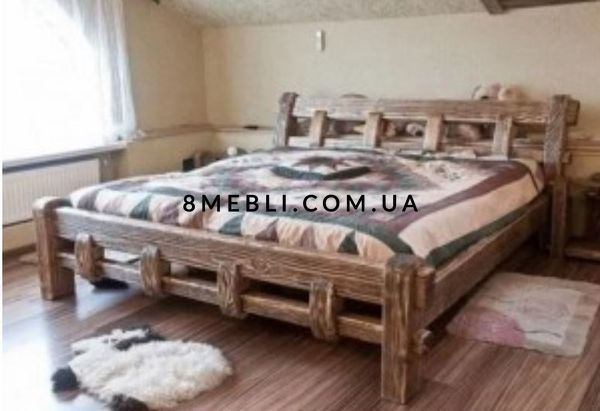 ➤Цена 18 093 грн UAH Купить Кровать двуспальная деревянная под старину 160х200 Филадельфия без матраса ➤Орех ➤Кровать под старину➤МЕКО➤295ST фото