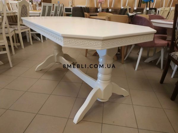 ➤Ціна 7 350 грн UAH Купити Дерев'яний стіл овальний Нерб 120х80+40 см білий➤Білий ➤Стіл обідній➤Nerb➤096СТ фото