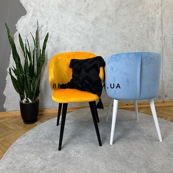 ➤Цена 6 210 грн UAH Купить Стул кресло обеденный 51x45x81 спинка круглая ткань желтый 4 ➤Жёлтый ➤Стул кресло мягкое➤Nalp➤2035PLN фото