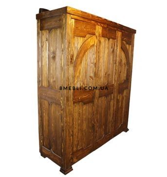 ➤Цена 27 400 грн UAH Купить Шкаф Шкаф деревянный Адьлози 120х57хh200 деревянный под старину ➤горіх темний ➤Шкафы под старину➤МЕКО➤0204МЕКО фото