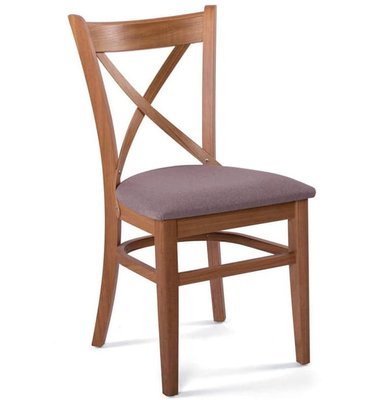 ➤Ціна 4 740 грн UAH Купити Кухонний стілець 42x43x87 із натурального дерева спинка хрестоподібна лак горіх➤Горіх ➤З Х-подібною спинкою➤Nalp➤832PLN фото