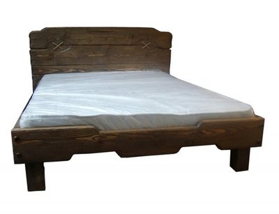➤Ціна 8 550 грн UAH Купити Ліжко дерев'яне полуторне Левокуб під старовину➤Горіх ➤Ліжко під старовину➤МЕКО➤0123МЕКО фото