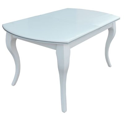 ➤Ціна 16 125 грн UAH Купити Білий стіл для сучасної кухні 150х90(+40) масив дерева➤Білий ➤Класичні➤Nalp➤345PLN фото