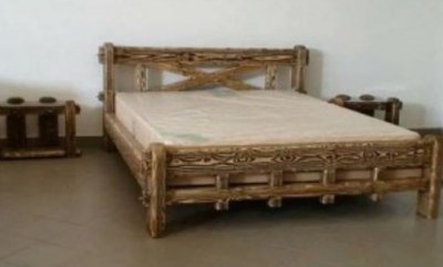 ➤Цена 10 137 грн UAH Купить Деревянная кровать двуспальная под старину 160х200 Зураб без матраса ➤Орех ➤Кровать под старину➤➤293ST фото
