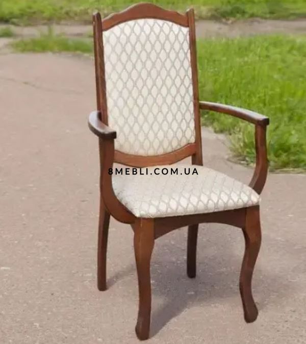 ➤Цена 2 772 грн UAH Купить Деревянный стул с подлокотниками мягкий 45х62х104орех темный ➤ ➤Стул с подлокотниками➤➤026FEN фото
