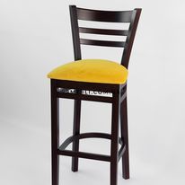 ➤Ціна 5 093 грн UAH Купити Барний стілець високий дерев'яний 46х45х117 м'який M0044 тканина жовта➤Жовтий ➤Стільці барні➤lebem➤188ММЕ фото