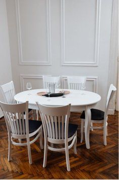 ➤Ціна 33 240 грн UAH Купити Комплект стіл круглий Іфос 153х102(+38) + стільці Алуег 6 шт білий➤Білий ➤Комплект стіл та стільці➤Kulvpa➤0266PAV1 фото