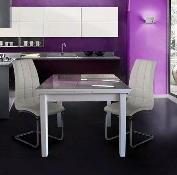 ➤Ціна 11 550 грн UAH Купити Стіл кухонний Омер-Нас 120х80(+40) стільниця glass світло-сірий➤графіт + сірий ➤Стіл обідній➤Remrofib➤0139REM фото