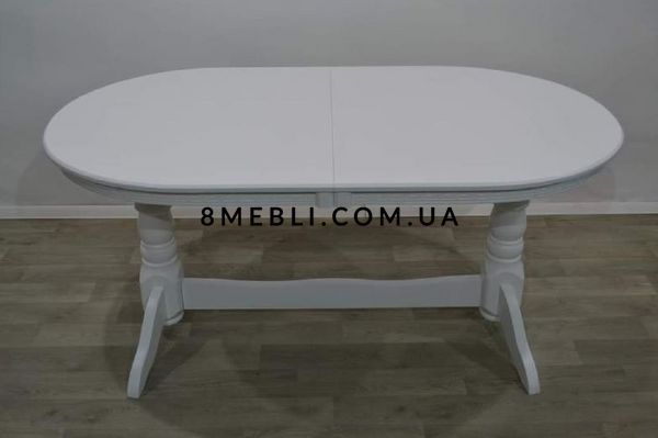 ➤Цена 8 925 грн UAH Купить Кухонный стол 120х80+40 из натурального дерева с фигурными опорами Нерб var 3 ➤Бежевый ➤Стол обеденный ➤Nerb➤127.3СТ фото