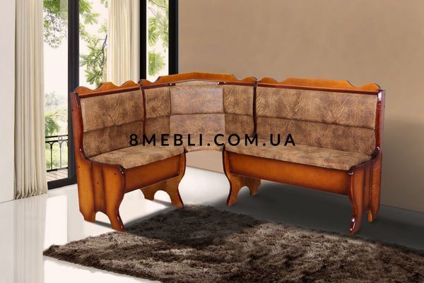 ➤Ціна 12 380 грн UAH Купити М'який куточок на кухню 150х115 зі столом 106+33х60 та табуретами 2 шт➤Горіх ➤Кутник для кухні➤Kit➤026KUH фото