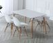 Комплект обеденный стол прямоугольный нераскладной 70х100 МДФ белый + 4 стула пластик белый 008K_JASK фото 1