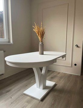 ➤Ціна 14 550 грн UAH Купити Стіл прямокутний 140х80+40 із масиву бука Кайл var 2➤White ➤Стіл обідній➤Еко➤0135СТ1 фото