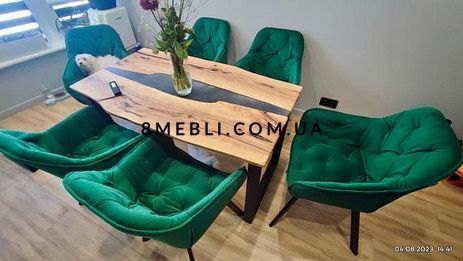 ➤Цена 7 578 грн UAH Купить Стул кресло с подлокотниками 57x43x87 ткань изумрудная 9 ➤Кантри ➤Стул кресло мягкое➤Nalp➤1958PLN фото