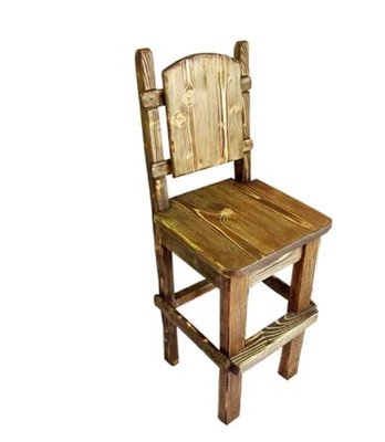 ➤Цена 3 120 грн UAH Купить Высокий стул барный под старину Митрофан ➤орех светлый ➤Стулья барные➤➤002БР фото