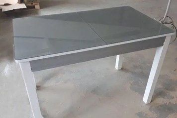 ➤Ціна 11 550 грн UAH Купити Стіл кухонний Омер-Нас 120х80(+40) стільниця glass сірий➤Темно-сірий ➤Стіл обідній➤Remrofib➤0139REM фото