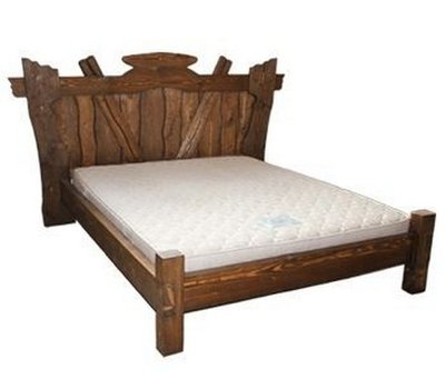 ➤Ціна 9 675 грн UAH Купити Ліжко дерев'яне двоспальне Кажов під старовину➤Горіх ➤Ліжко під старовину➤МЕКО➤0125МЕКО фото