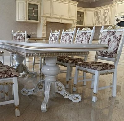 ➤Ціна 53 475 грн UAH Купити Великий розсувний стіл 180x100 (+40x2) лак білий➤Білий ➤Класичні➤Nalp➤214PLN фото