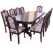 Дерев'яний стіл на фігурних опорах 180х90(+40) зі стільцями 10 шт темний горіх 074PLN фото 2