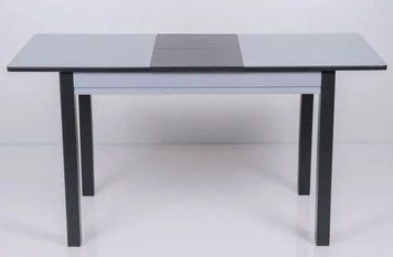 ➤Ціна 11 550 грн UAH Купити Стіл кухонний Омер-Нас 120х80(+40) стільниця glass темно-сірий➤світло-сірий + чорний ➤Стіл обідній➤Remrofib➤0139REM фото