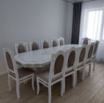 ➤Цена 55 600 грн UAH Купить Комплект обеденный Вегас стол большой 250х100(+50х2) + стулья 12 шт белый ➤Белый ➤Обеденный стол и стулья➤➤000200КОМ фото