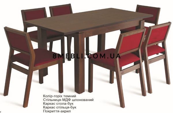 ➤Ціна 2 196 грн UAH Купити Обідній стілець у вітальню Окрам 43х53х80 горіх➤Горіх ➤Стільці дерев'яні ➤okram➤0214okram фото