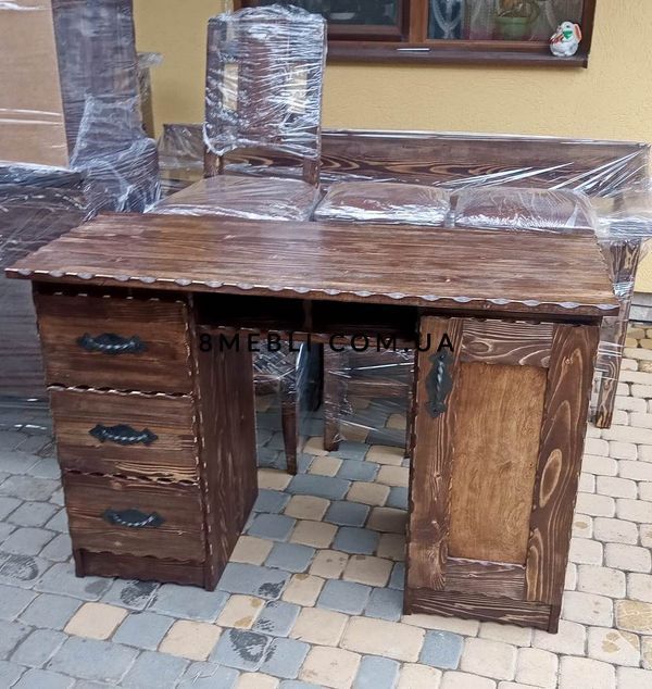 ➤Цена 16 650 грн UAH Купить Стол письменный 120х50 Тукреб под старину с ящиками 2 ➤Орех светлый ➤Столы письменные➤МЕКО➤0031МЕКО1 фото