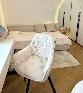 ➤Цена 7 578 грн UAH Купить Стул кресло с подлокотниками 57x43x87 ткань белая 5 ➤white-natural ➤Стул кресло мягкое➤Nalp➤1951PLN фото