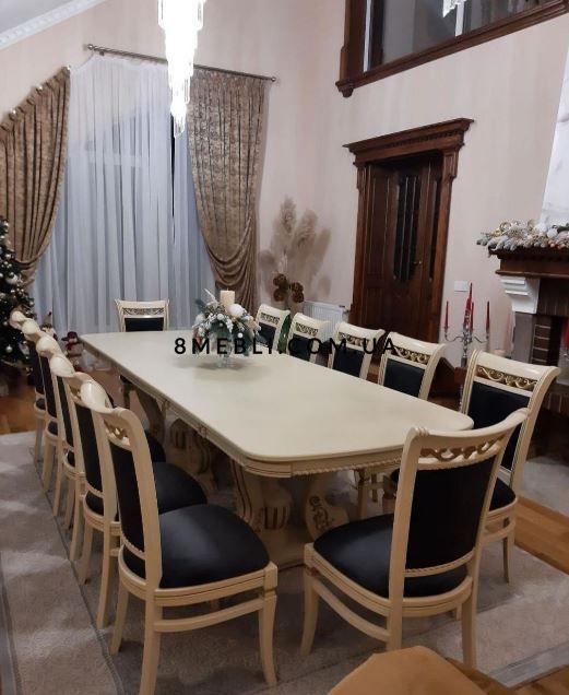 ➤Ціна 7 755 грн UAH Купити Білий банкетний стілець Гафур обідній з різьбленими патинованими елементами➤Білий ➤Стільці дерев'яні ➤Еко➤51ST фото