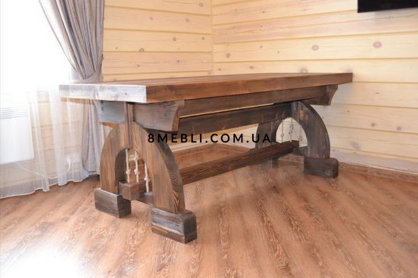 ➤Ціна 14 158 грн UAH Купити Стіл дерев'яний великий під старовину Ніканор 100х300➤Горіх ➤Стіл у альтанку➤Еко➤300.2 фото