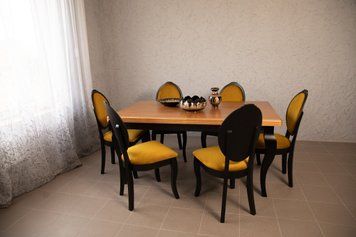 ➤Цена 57 490 грн UAH Купить Комплект стол кухонный 160х90(+40х2) + стулья с круглой спинкой 6 шт венге ➤Венге ➤Обеденный стол и стулья➤lebem➤362ММЕ фото