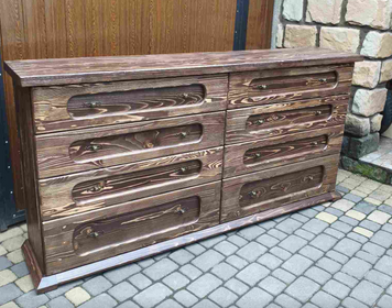 ➤Цена 18 590 грн  Купить Комод 8 ящика под старину Ричард 200х100 темный орех ➤ ➤Комод под старину➤МЕКО➤194ST фото