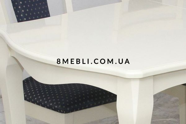 ➤Ціна 29 976 грн UAH Купити Комплект стіл білий розкладний Зікрам 160х92(+44) зі стільцями 6 шт➤Білий ➤Обідній стіл та стільці➤okram➤4026okram фото