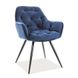 Стілець крісло з підлокітниками 57x43x87 ніжки дерев'яні лак венге тканина синій 950PLN фото 1